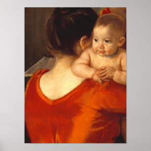 Mutter in Rot mit Kind Poster