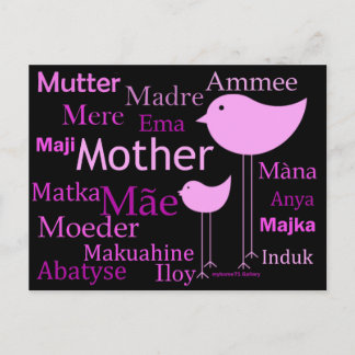 Mutter in verschiedenen Sprachen Postkarte