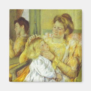 Mutter kämmt das Haar ihres Kindes. 1901, Mary Cas Magnet