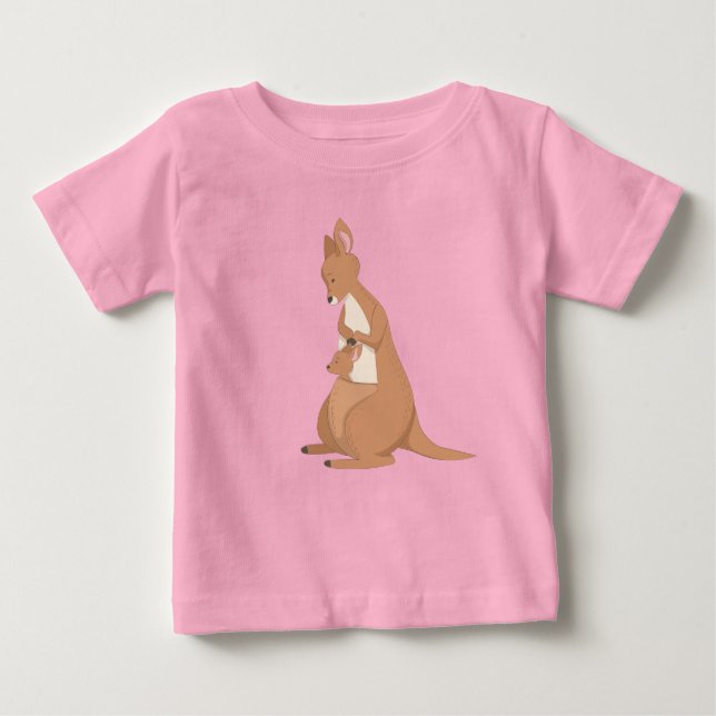 Mutter Kangaroo mit Baby Baby T-shirt (Vorderseite)