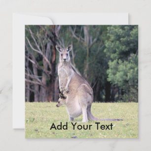 Mutter Kangaroo mit Baby Joey in ihrem Beutel Einladung