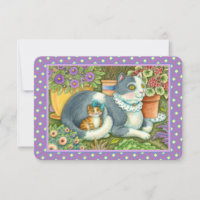 MUTTER KATZE UND KÜCHE, BLUME, BOWS & LEITFLÄCHE