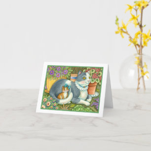 MUTTER KATZE UND KÜCHE, BLUME, BOWS & PLATZ KARTE