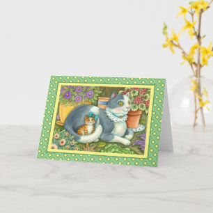 MUTTER KATZE UND KÜCHE, BLUME, BOWS & PLATZ KARTE