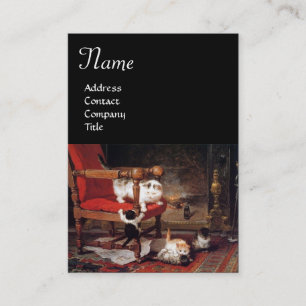 MUTTER KATZSPIELEN MIT KÜHLEN VISITENKARTE