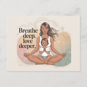 Mutter-Kind-Achtsamkeitsmeditationskunst Postkarte