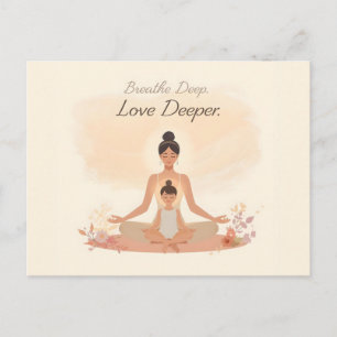 Mutter-Kind-Meditations-Serenity-Kunst Postkarte