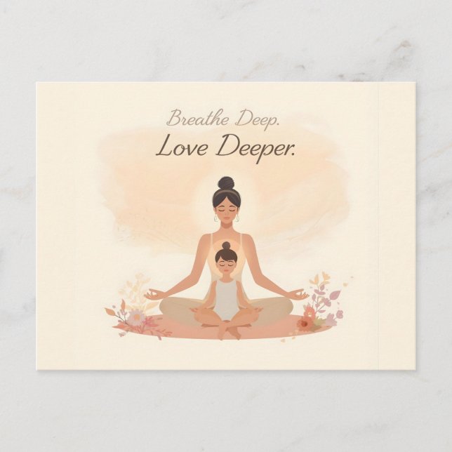 Mutter-Kind-Meditations-Serenity-Kunst Postkarte (Vorderseite)