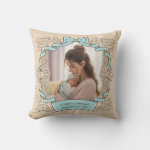 Mutter & Kind Vintage Coquette Babyblauer Rahmen Kissen