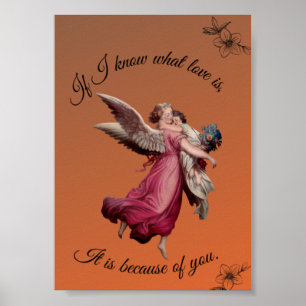 MUTTER & KIND WANDKUNST ROMANTISCHER ENGELSCHMUC POSTER
