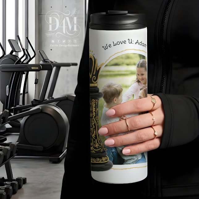 MUTTER Königin meines Lebens, Goldenes Skript Schw Thermosbecher (Von Creator hochgeladen)