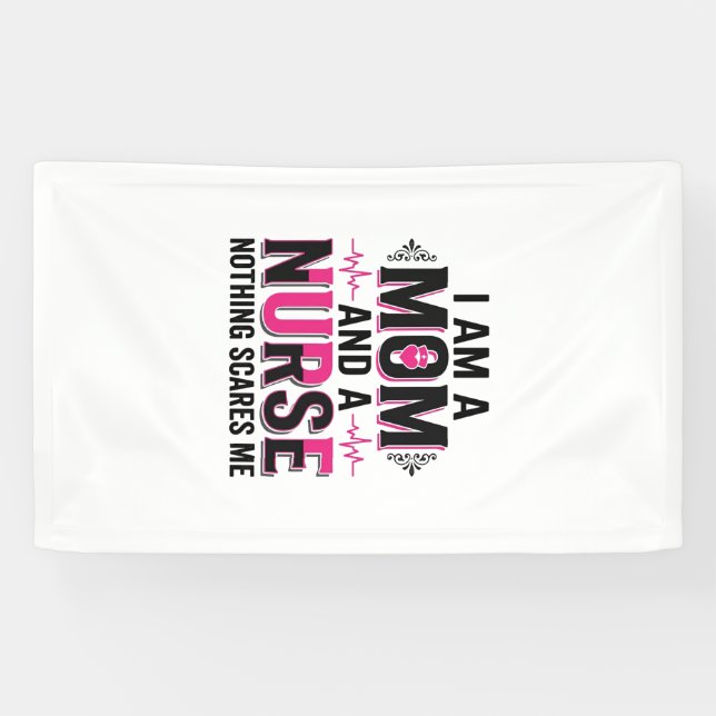 Mutter Krankenschwester Nichts Schreckt Mich Vinta Banner (Horizontal)
