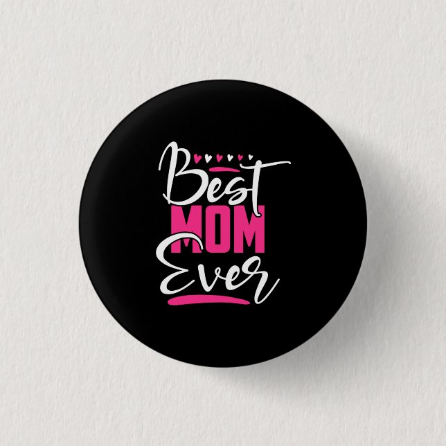 Mutter Kunst Beste Mama je Button (Vorderseite)