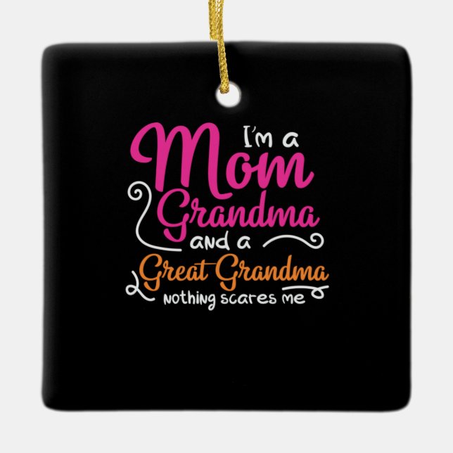 Mutter Kunst eine Mama und ein großes Oma Keramikornament (Vorderseite)