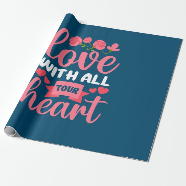 Mutter Kunst Liebe mit dem ganzen Rundherz Geschenkpapier (Ungerollt)
