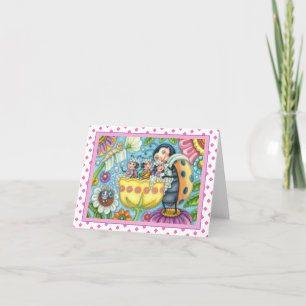 MUTTER LADYBUG & KINDER, TULIP BUBBLE BAD Leere Karte