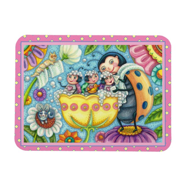 MUTTER LADYBUG & KINDER, TULIP TUB BUBBLE BAD MAGNET (Horizontal)