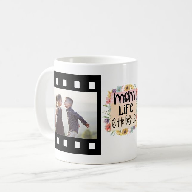Mutter-Leben-Fotovorlage Kaffeetasse (Vorderseite Links)