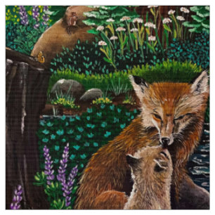 Mutter Liebe Fox Fabric Stoff