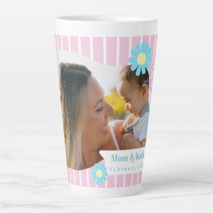 Mutter Liebe Streifen Daisy Foto Rosa Milchtasse