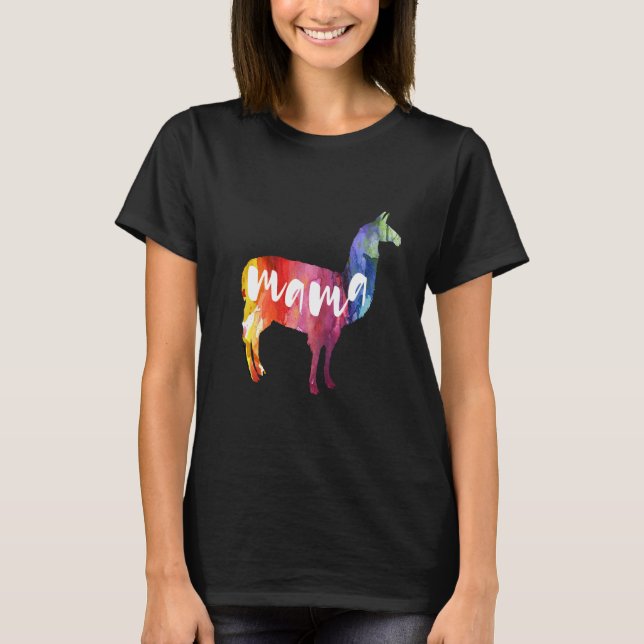 Mutter Llama. Aquarell-Kunst T-Shirt (Vorderseite)