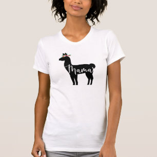 Mutter Llama Black Flower Crown T-Shirt
