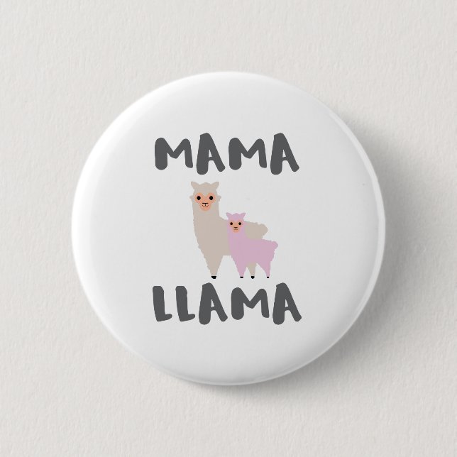 Mutter Llama Mom Button (Vorderseite)
