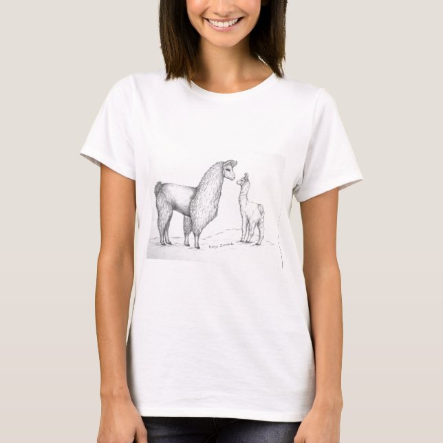 Mutter Llama und Cria T-Shirt (Vorderseite)