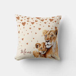 Mutter Löwe und ihr Baby Mutter Tag Kissen