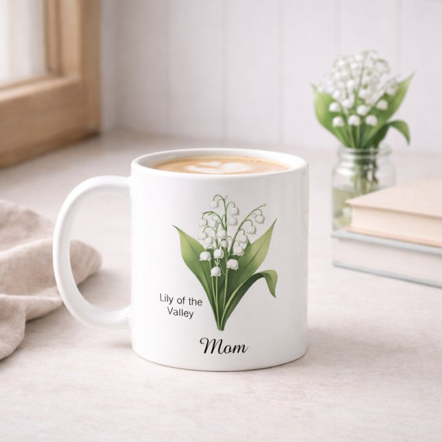 Mutter-Mai-Geburtsblume Maiglöckchen Kaffeetasse (Von Creator hochgeladen)