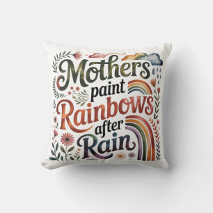 Mütter malen Regenbögen nach dem Regen Kissen