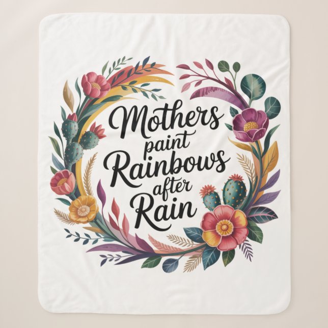 Mütter malen Regenbögen nach dem Regen Sherpadecke (Vorderseite)