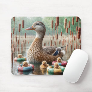 Mutter Mallard Duck mit Ducklings Mousepad