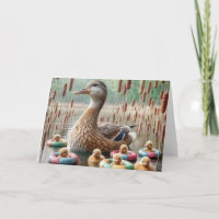 Mutter Mallard Duck mit Ducklings zum Geburtstag