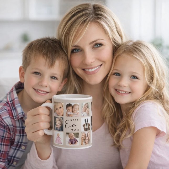 Mutter Mama Fotocollage Elfenbein Creme Kaffeetasse (Von Creator hochgeladen)