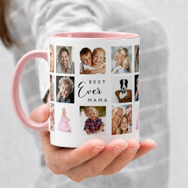 Mutter Mama Fotocollage rosa Tasse (Von Creator hochgeladen)