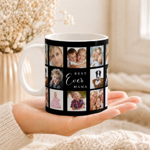 Mutter Mama Fotocollage schwarz weiß Kaffeetasse