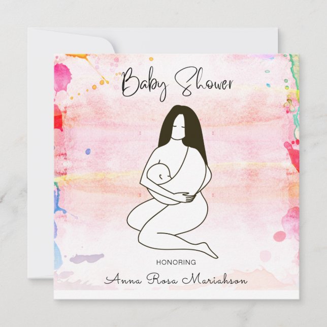 *~* Mutter Mama Holding Baby Einladung (Vorderseite)