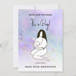 *~* Mutter Mama Holding Baby Moon Crater Shower Bo Einladung