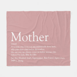 Mutter Mama Mum Definition Dusty Rose Rosa Fleecedecke