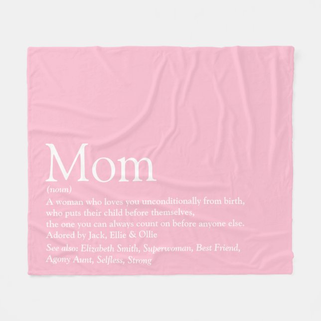 Mutter Mama Mutti Definition Spaß Cool Rosa Fleecedecke (Vorderseite (Horizontal))