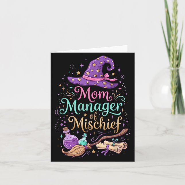 Mutter Managerin des Unfugs Muttertag Lustig Fraue Karte (Vorderseite)