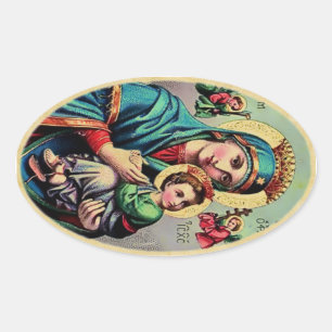 Mutter-Maria-Aufkleber Ovaler Aufkleber