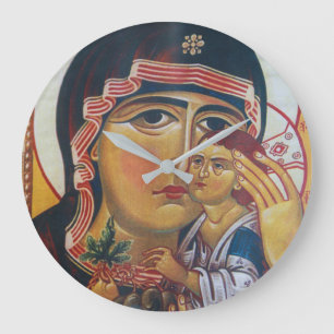 Mutter Maria und Jesus Kunst Große Wanduhr