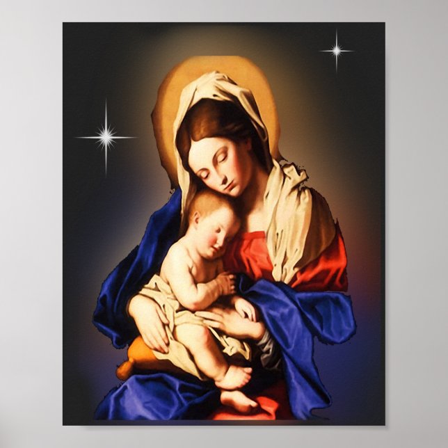Mutter Maria und Jesuskind  Poster (Vorne)