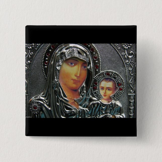Mutter Mary and Baby Jesus Button (Vorderseite)