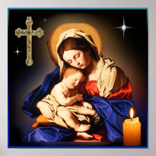 Mutter Mary and Baby Jesus Poster