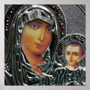 Mutter Mary and Baby Jesus Poster