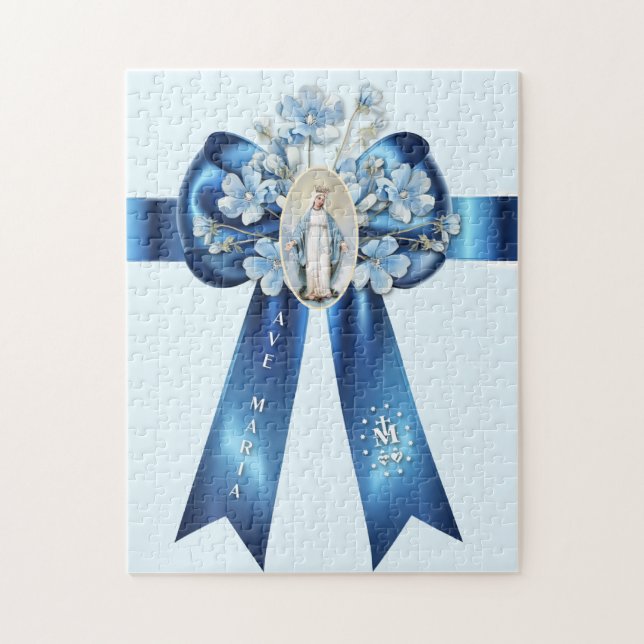 Mutter Mary Blue Bow Religious Katholic Puzzle (Vertikal)
