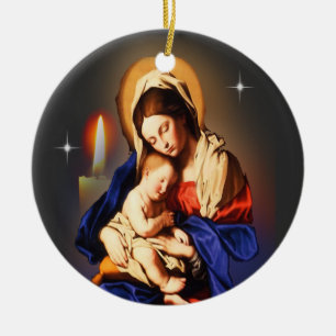Mutter Mary Keramik Ornament